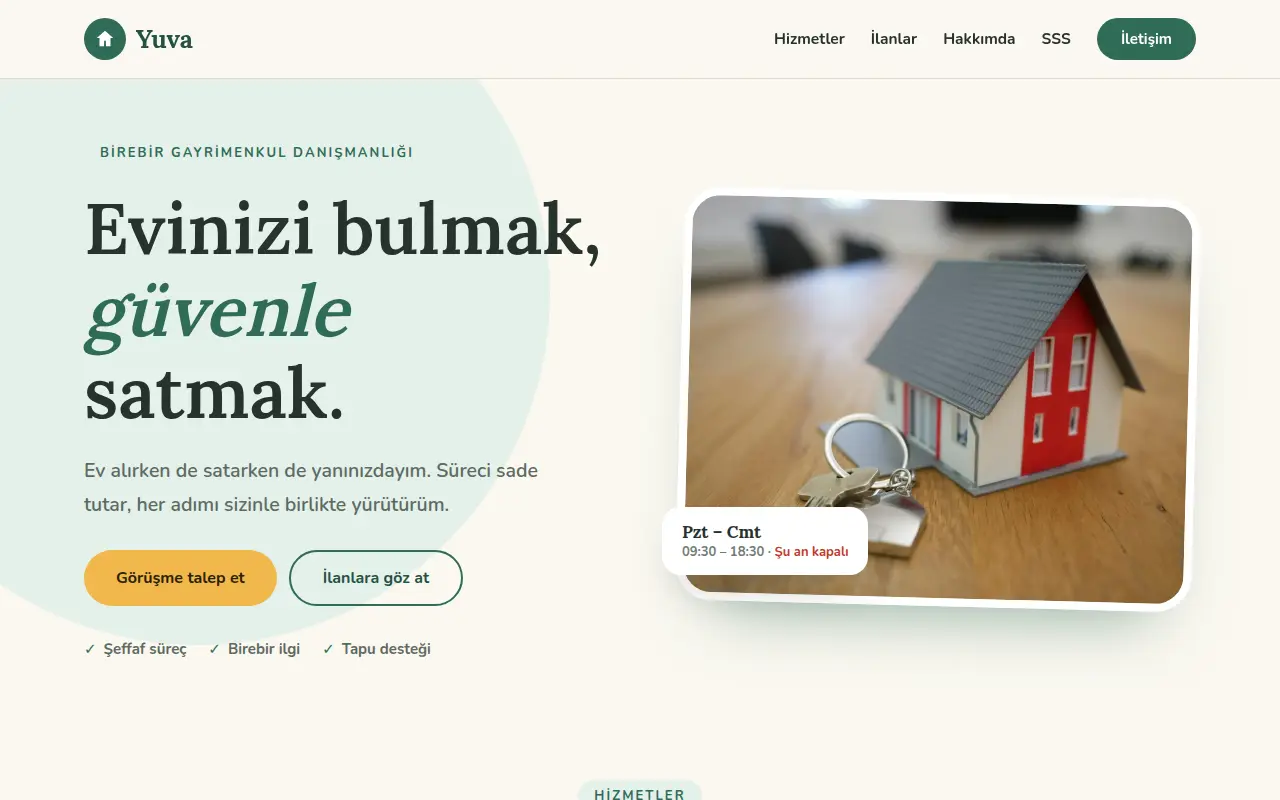 Emlak Danışmanı Web Sitesi — Yuva Danışmanlık